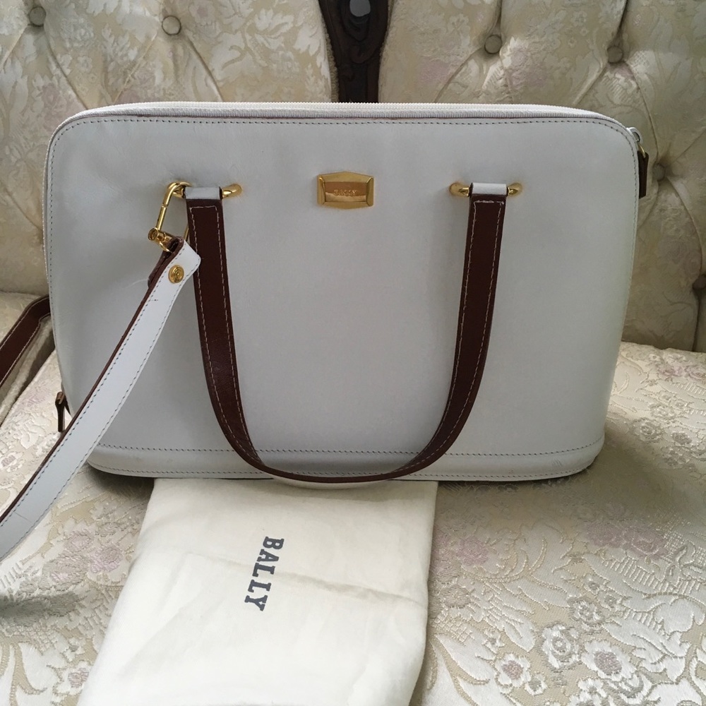 100%Authentic BALLY Luxury Tote Leather White